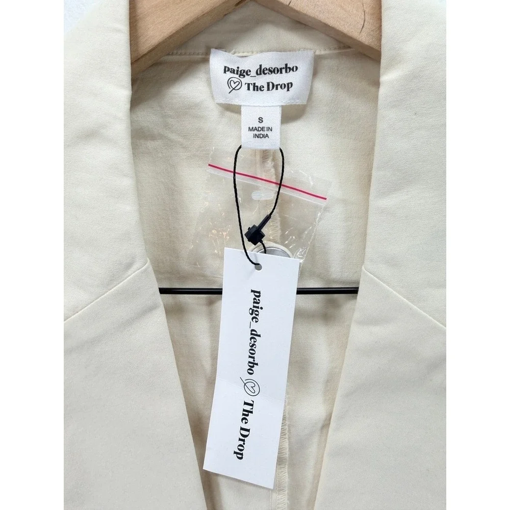 NEW The Drop Paige DeSorbo Waist Cutout Blazer Dress Ivory Size S